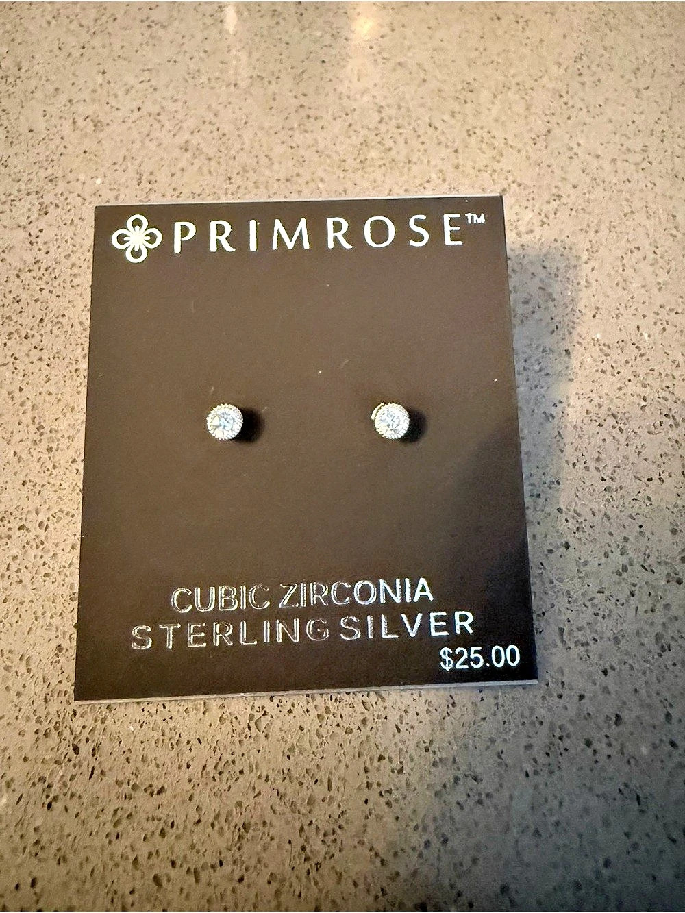 Primrose Cubic Zirconia Sterling Silver Stud Earrings NWT